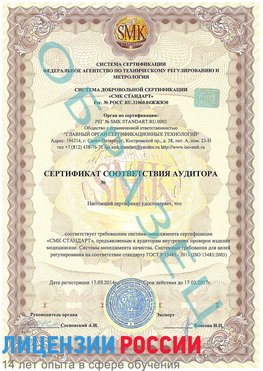 Образец сертификата соответствия аудитора Пушкино Сертификат ISO 13485